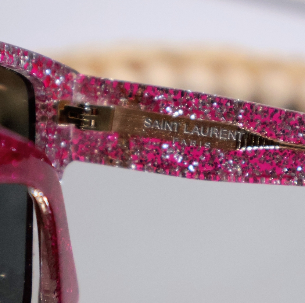 Yves Saint Laurent | Hot Pink Glitter Sunglasses - Picture 8 of 17